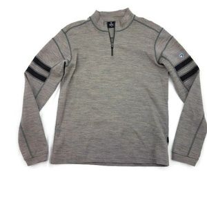 Kuhl 100% Merino Wool Quarter Zip L/S Gray Outdoor